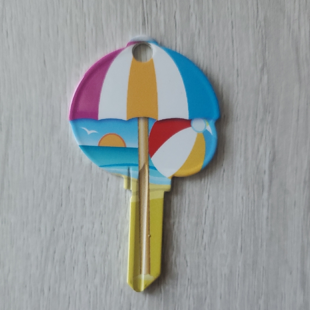 Colorful Beach Themed Key Blank